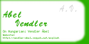 abel vendler business card